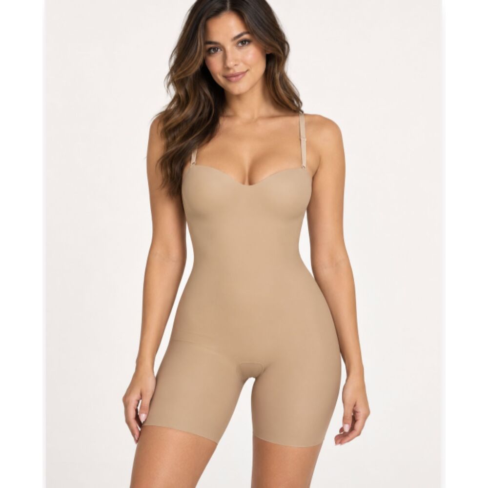 NEW SKIMS Body Molded Underwire Mid-Thigh Bodysuit Large Clay NWT Zoned